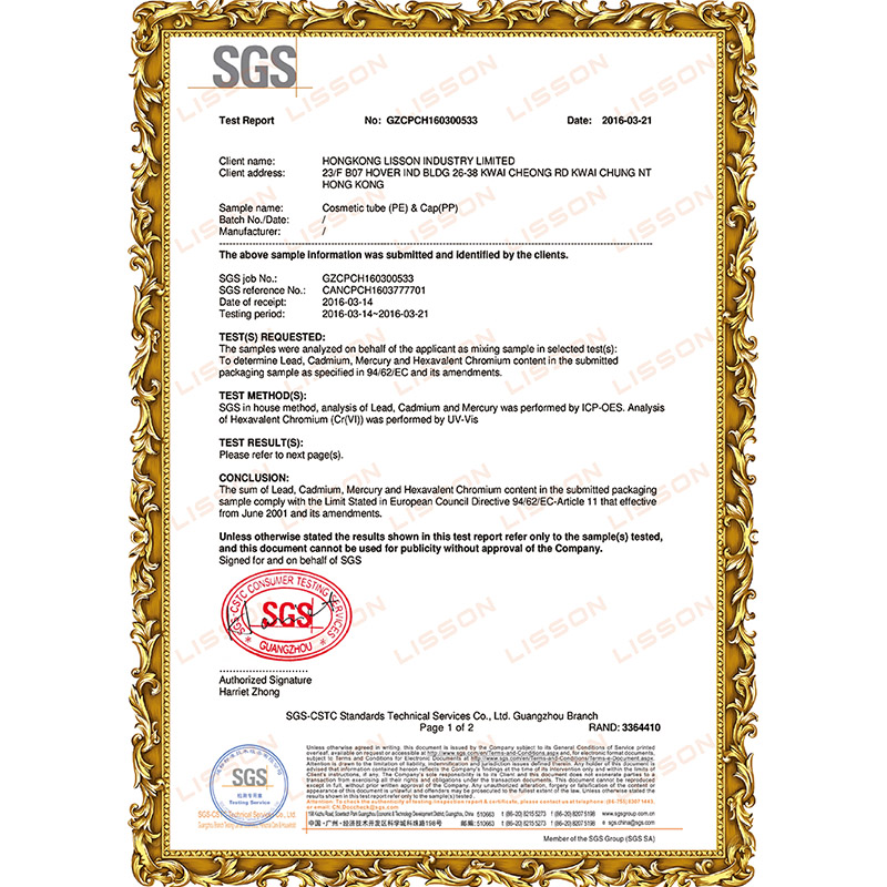 SGS test report