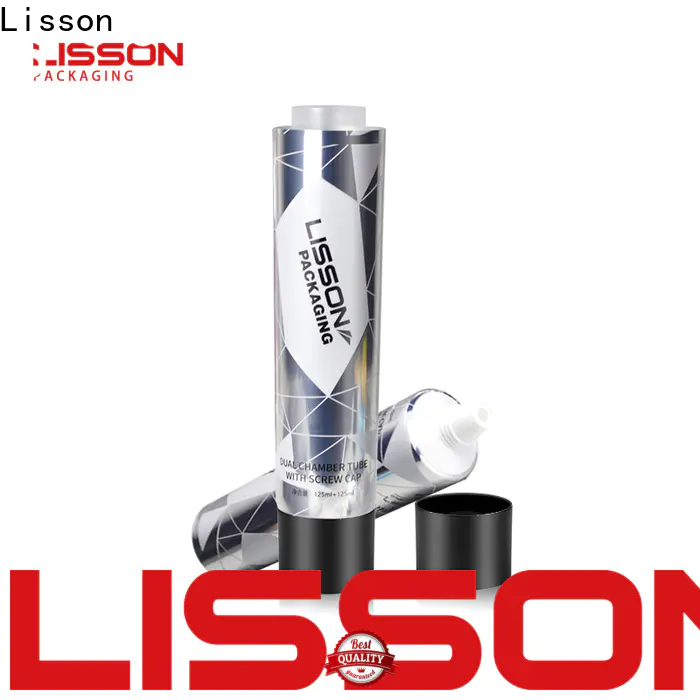Lisson double layer lotion tubes wholesale silver coating for essence