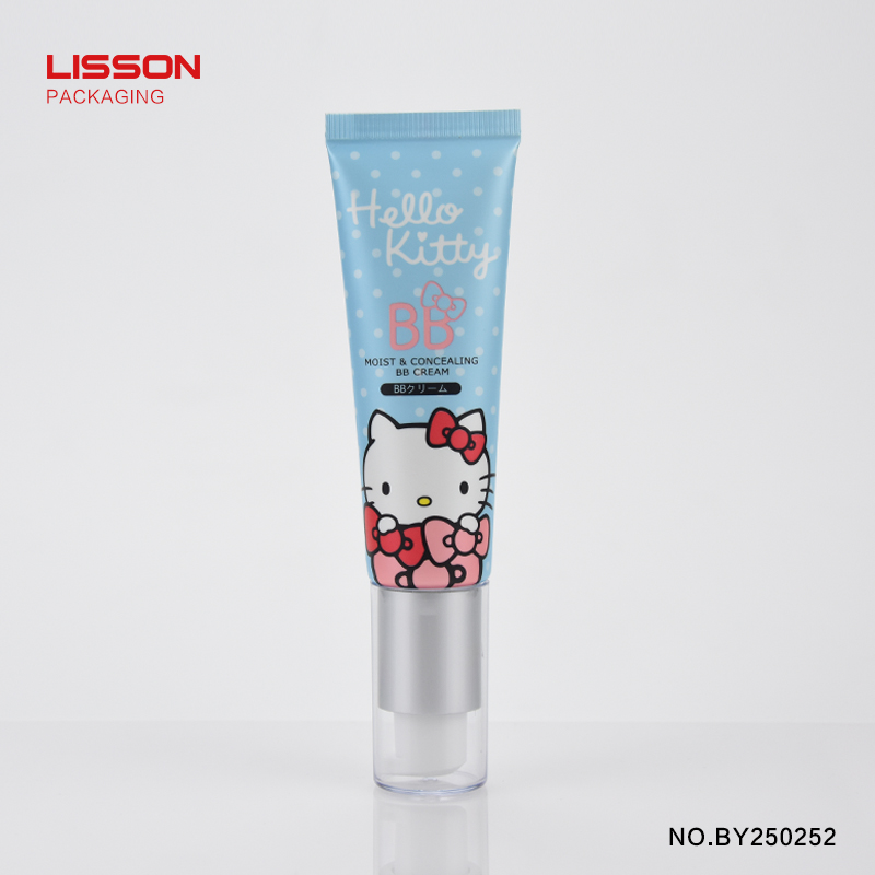 cosmetic Custom round tube lotion pump Lisson Tube Package oval