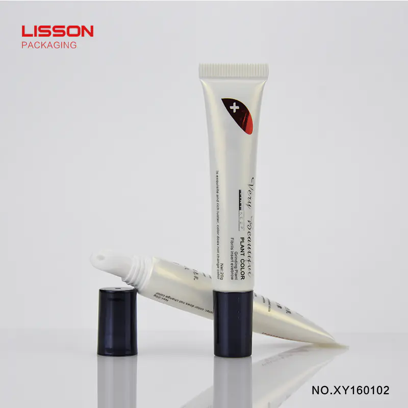 wholesale round plastic lip gloss tube 0.17oz to 0.51oz white color