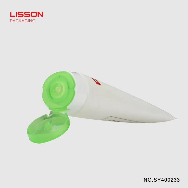 150g Lisson packaging matte coating plastic tube with double color cap for wholesale