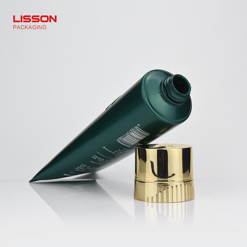 Skin care tube embossment printing technology with metalized switch screw cap
