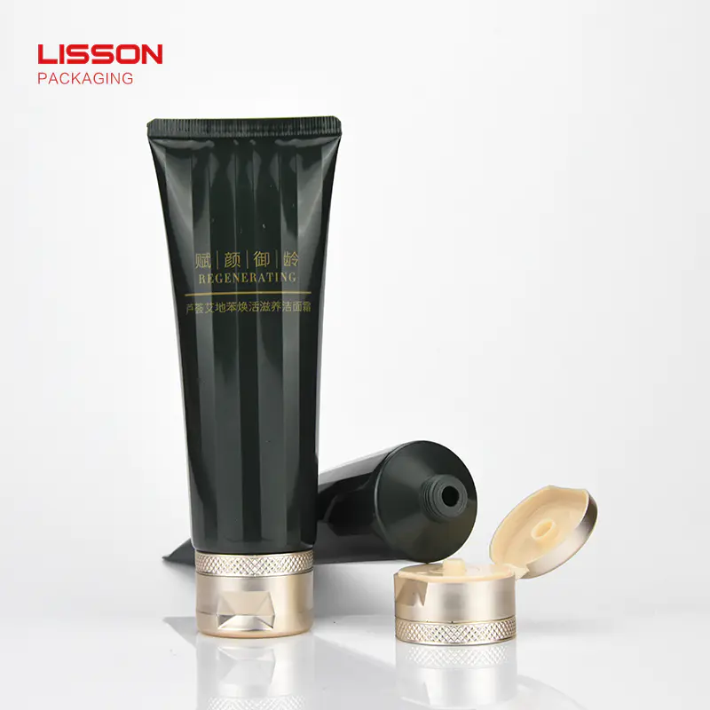 Lisson right angle cosmetic squeeze tubes wholesale silver coating for essence