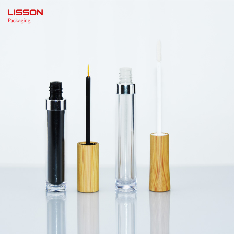 Servicio de bambú personalizado del OEM del envase del lustre del labio del casquillo 10ml