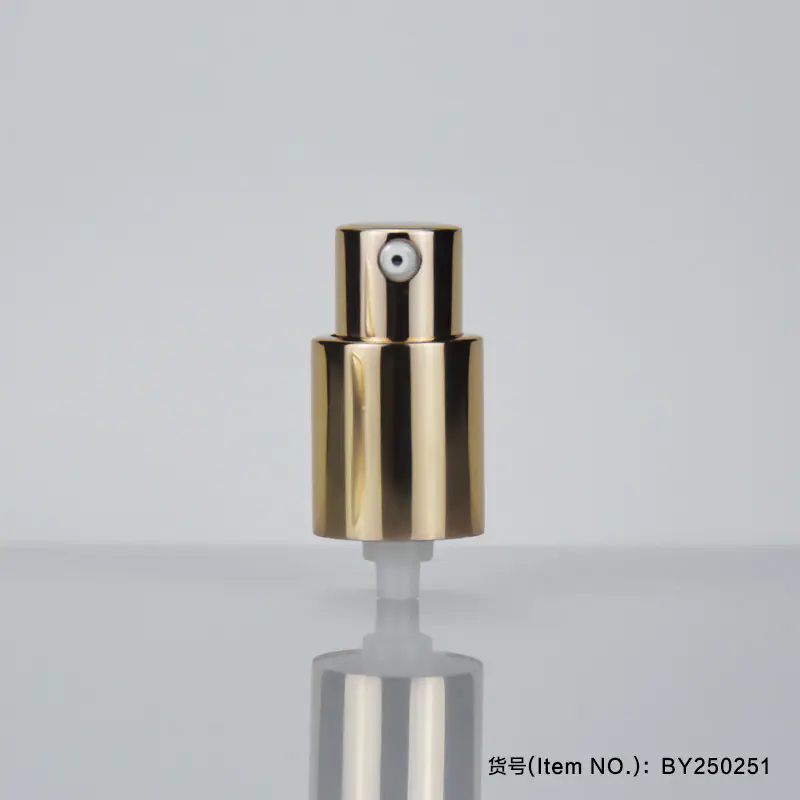 Wholesale Pump Aluminum Cosmetic tubes Gold color Design D25
