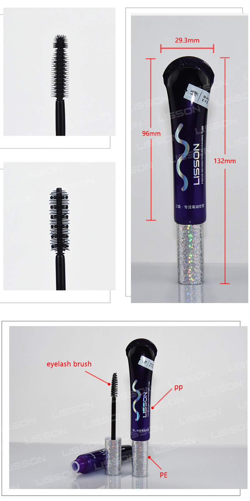 Lisson logo printed cosmetic tube packaging oval