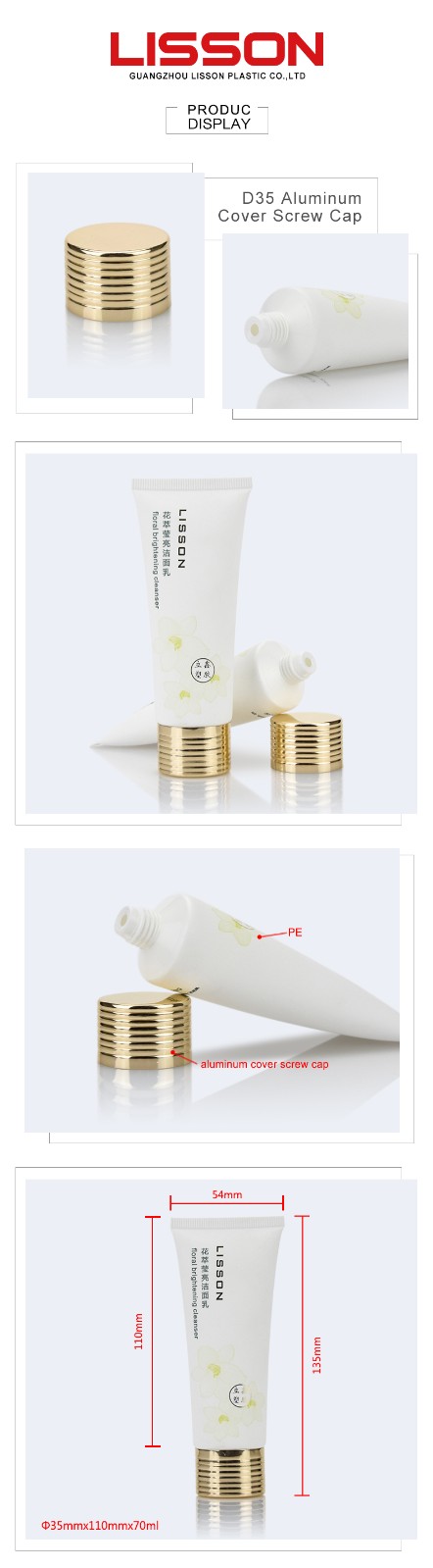 transparent custom cosmetic packaging golden acrylic for packing