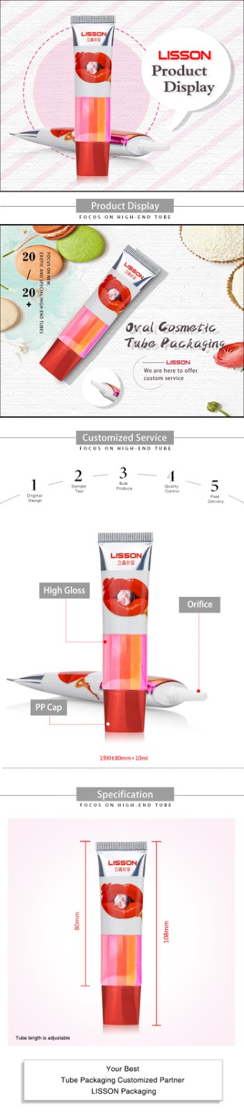 Lisson empty squeeze tubes for cosmetics applicator for makeup