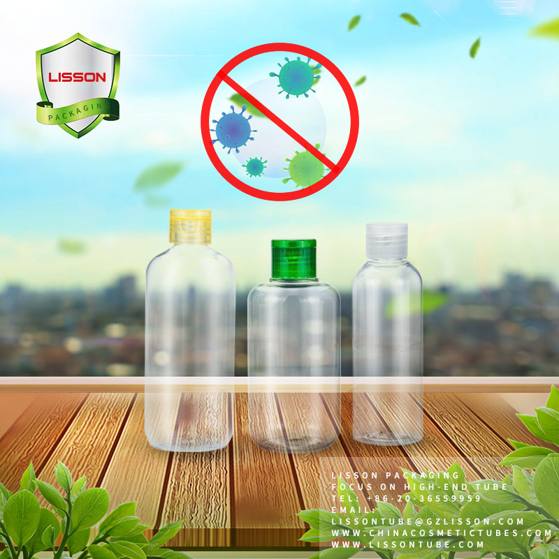 Botellas de PET y envases de tubo exprimible con tapa abatible para LAVADO A MANO