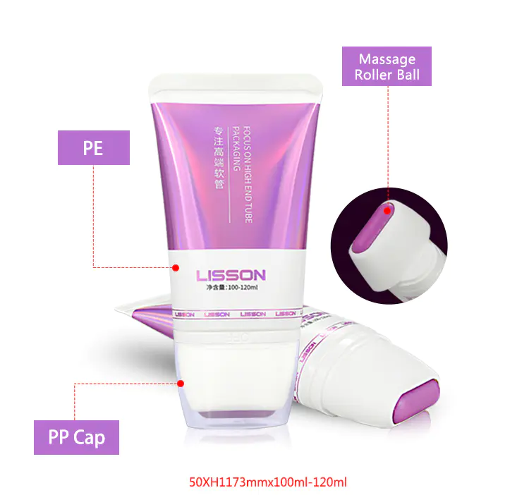 Lisson screw cap plastic tube packaging scraping for cream