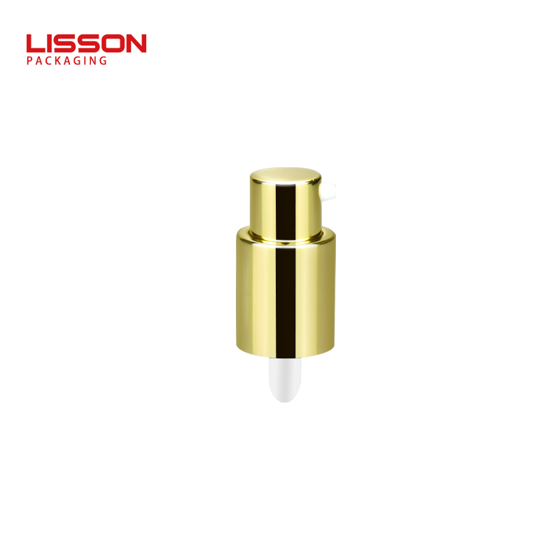 Lisson glossy cap lotion pump aluminum for cleanser