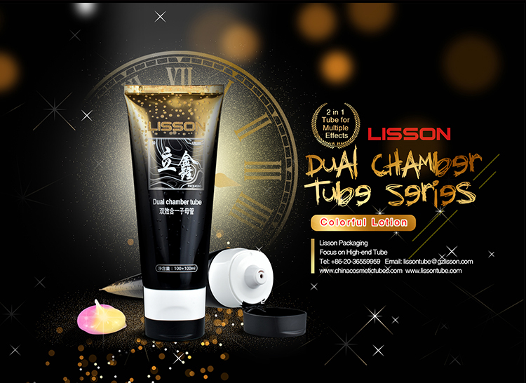 Lisson double layer lotion tubes wholesale silver coating for essence