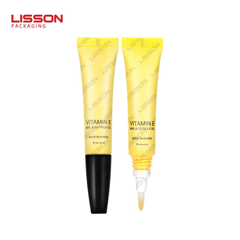 wholesale soft fiber brush lip gloss tube custom capacity yellow color