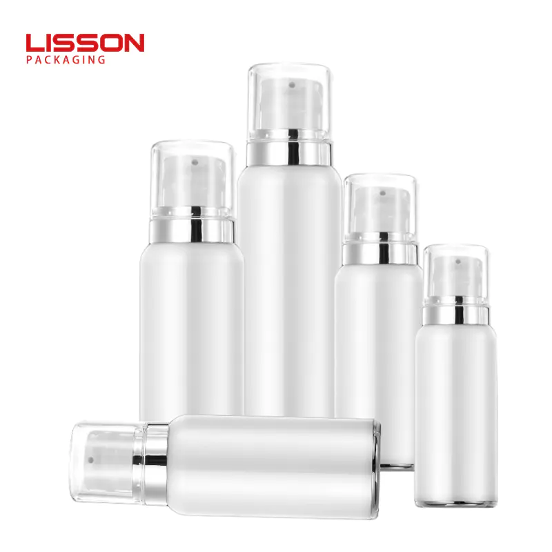 30ml - 120ml Plastic cosmetic airless pump lotion bottle and jar set packaging