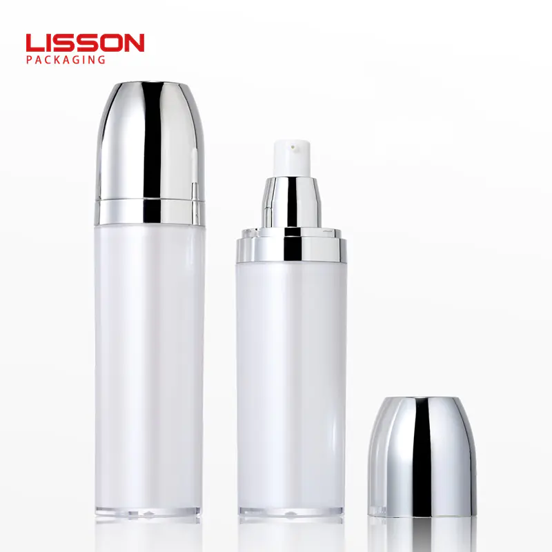 30ml-120ml white cosmetic bottles set packaging airless pump bottle face cream container
