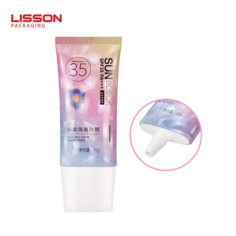 Plastic Cosmetic Tubes Pink Squeeze Flat  Sunscreen Cream Tube packaging