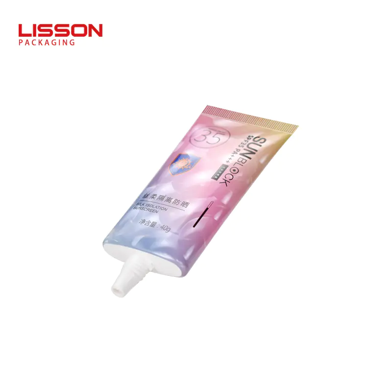 Plastic Cosmetic Tubes Pink Squeeze Flat  Sunscreen Cream Tube packaging