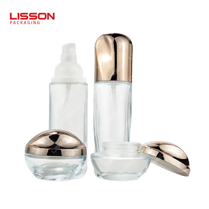 40ml 100ml 120ml Airless Pump Bottles Lotion Jars Fancy Glass Cosmetic Bottle