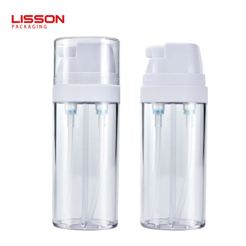 30ml plus 30ml dual compartment Pump plastic bottle for two formula