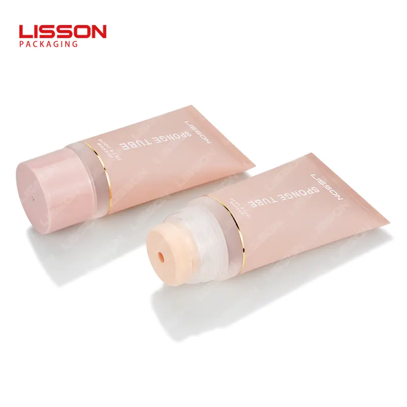oem makeup cosmetic tube with soft sponge applicator