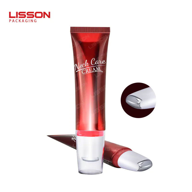 Bulk face cleanser cosmetic tubes with massaging roller for neck and face cream skincare packaging