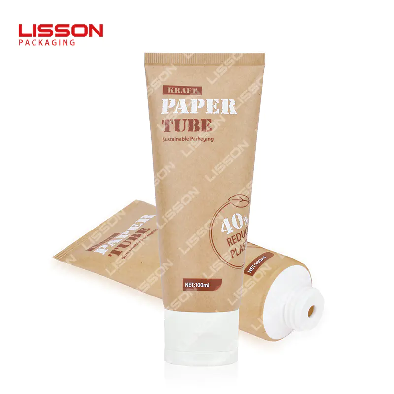 latest eco cosmetic packaging recycled kraft paper tube for cosmetic and skincare packaging
