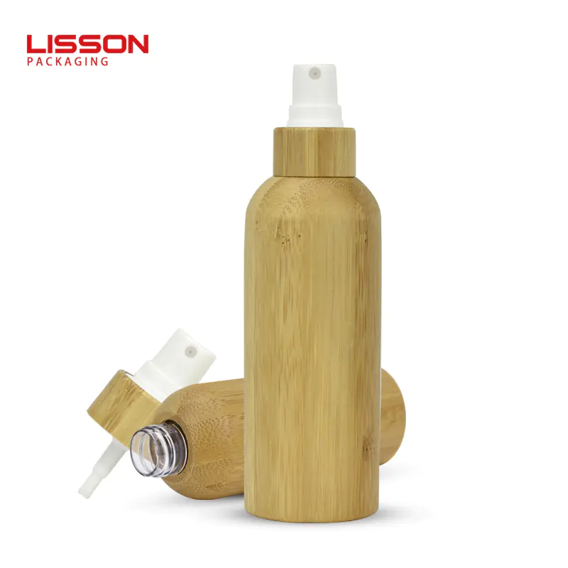 Custom 100m Bamboo Mist Spray Bottle with Bamboo Cap