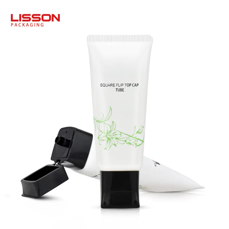 D40 Plastic Cosmetic Tube with Square Flip Top Cap-Plastic squeeze tubes supplier