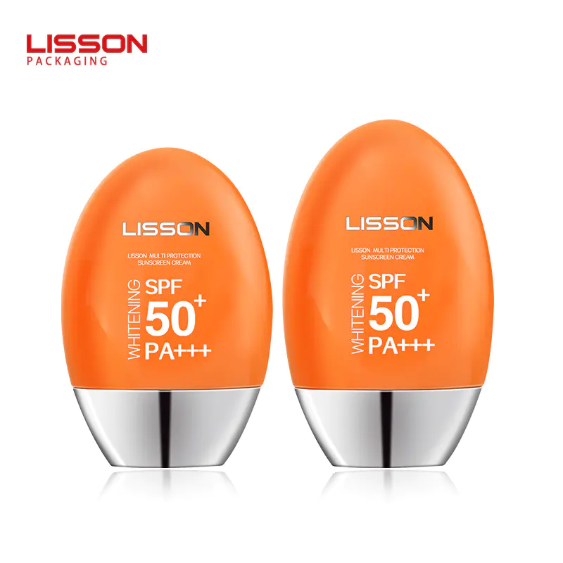 30ml 50ml Ellipse Design HDPE Cosmetic Bottle for Sunscreen Cream