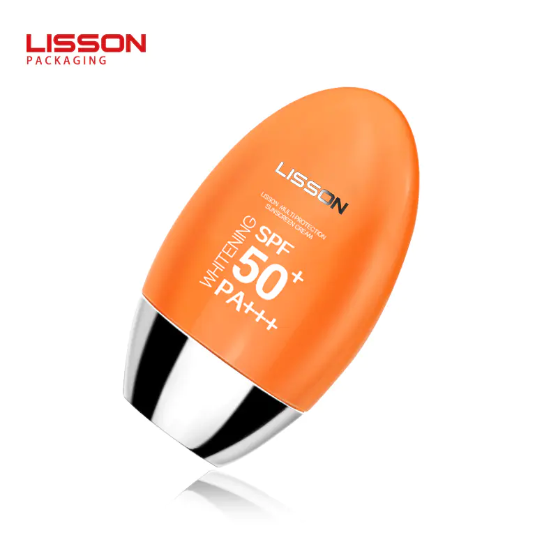 30ml 50ml Ellipse Design HDPE Cosmetic Bottle for Sunscreen Cream