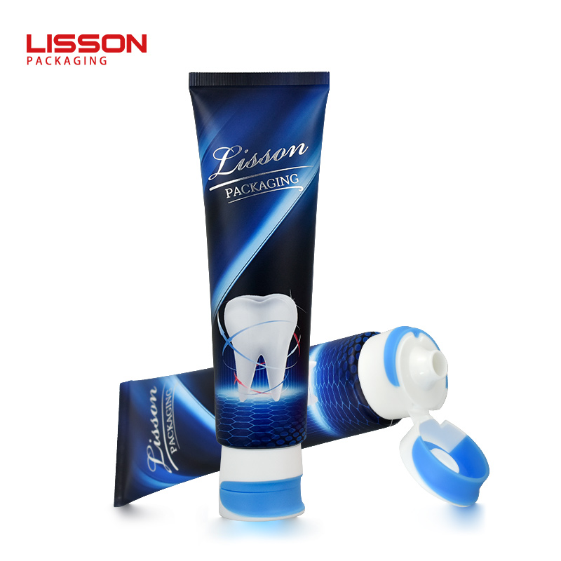 dual color cap toothpaste tube