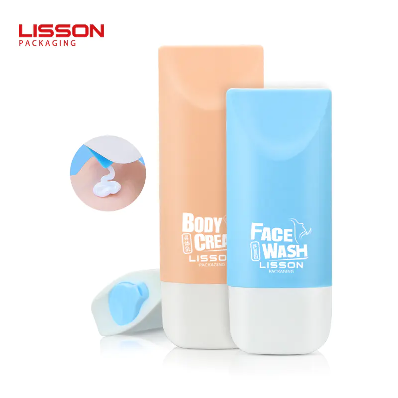 Custom Empty HDPE Material Body Lotion Bottle Oval Face Wash Bottle with Disc Top Cap