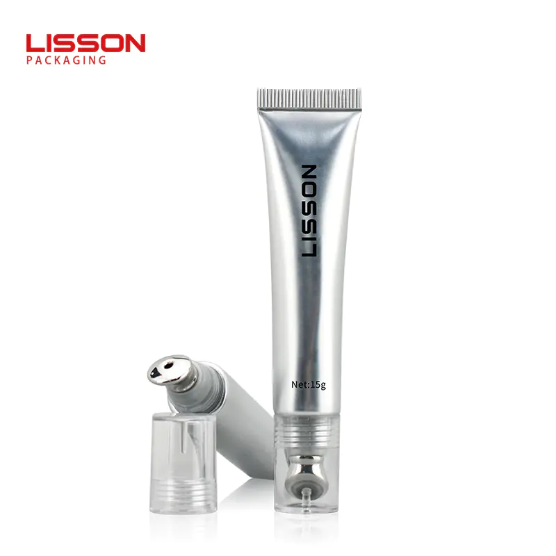Wholesales 25ml Silver Color Metal Applicator Clear Eye Cream Tube ABL laminated Packaging-Lisson Packaging