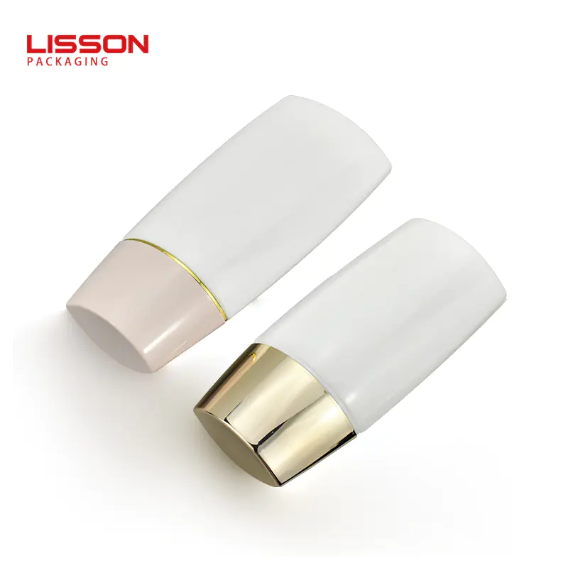 Supply 30ml 50ml 60ml Empty Plastic Cream Oval Bottle with Metal Cover-Lisson Packaging