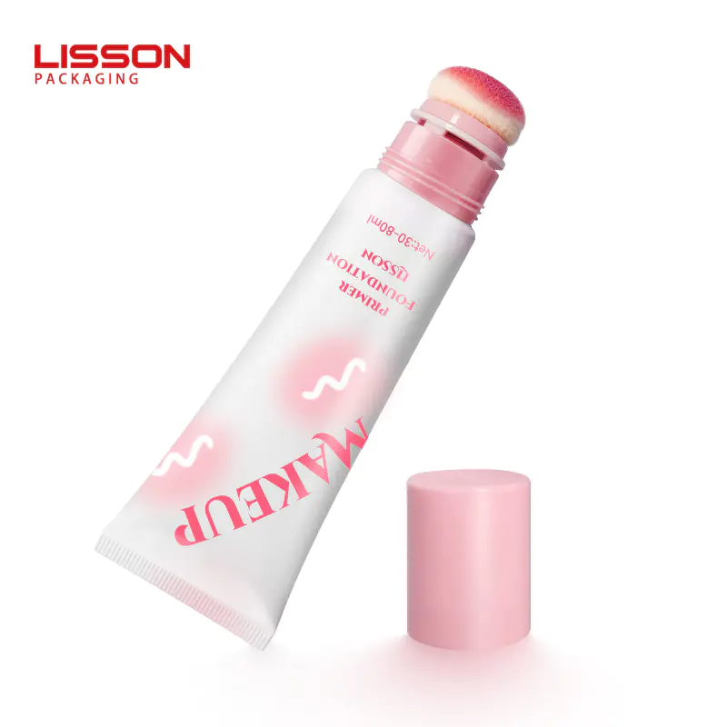 D30 Plastic Cosmetic Empty Makeup Tube Packaging with Flocking Sponge Applicator