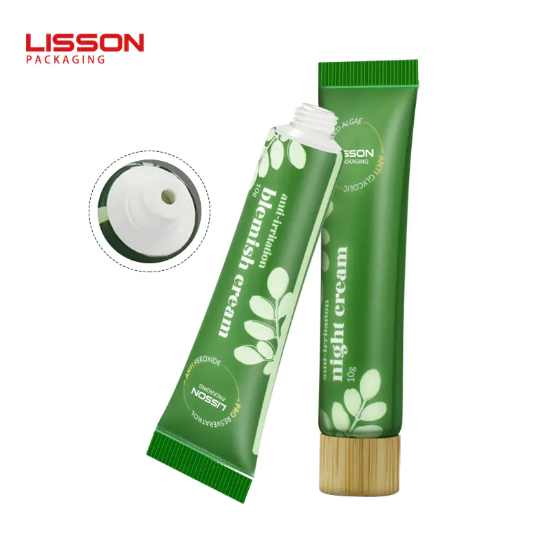 5ml 10ml 15ml Small Volume Plastic PCR-PE Squeeze Tube with Bamboo Cap for  Skincare Products Sample-Lisson Packaging