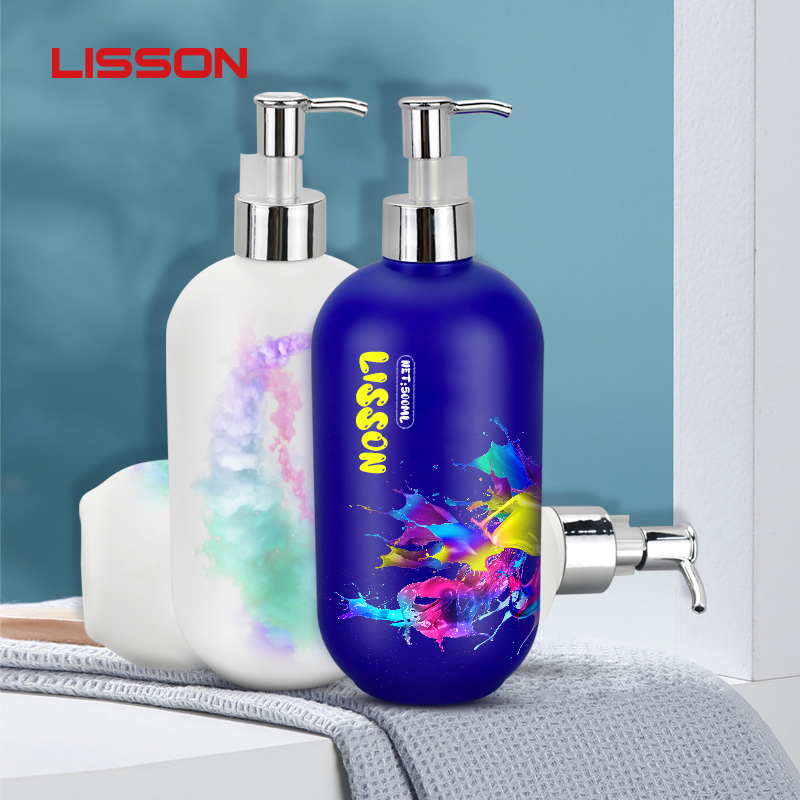 500ml Big Capacity HDPE Plastic Lotion Pump Oval Bottle---Lisson Packaging
