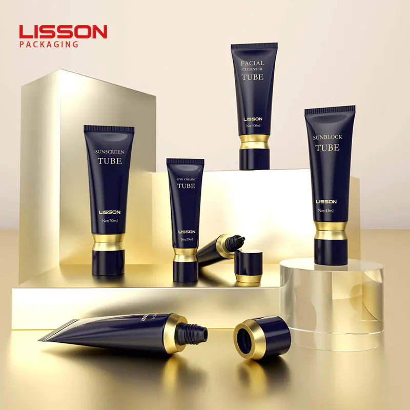 New Arrivals Black Plastic Squeeze PCR PE Tubes for Skincare and Beauty Care-Lisson Packaging