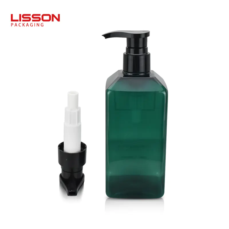 500ml Green Lotion Spray Pump PET Bottle for Hair Wash