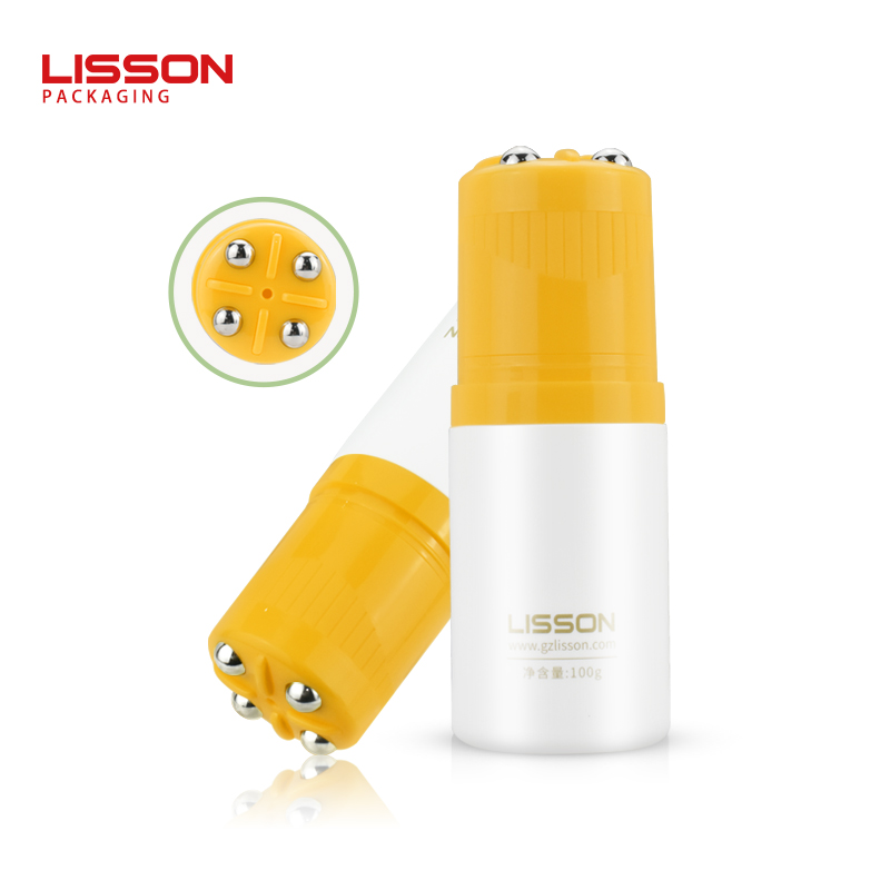 wholesale plastic cosmetic bottle with stainless steel rollers