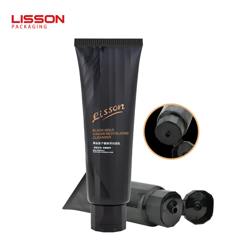 D40 Plastic Black Color  Crease Squeeze Tube for Face Wash