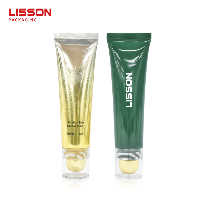 3d embossed accent zinc alloy slanted tip massager squeze tube