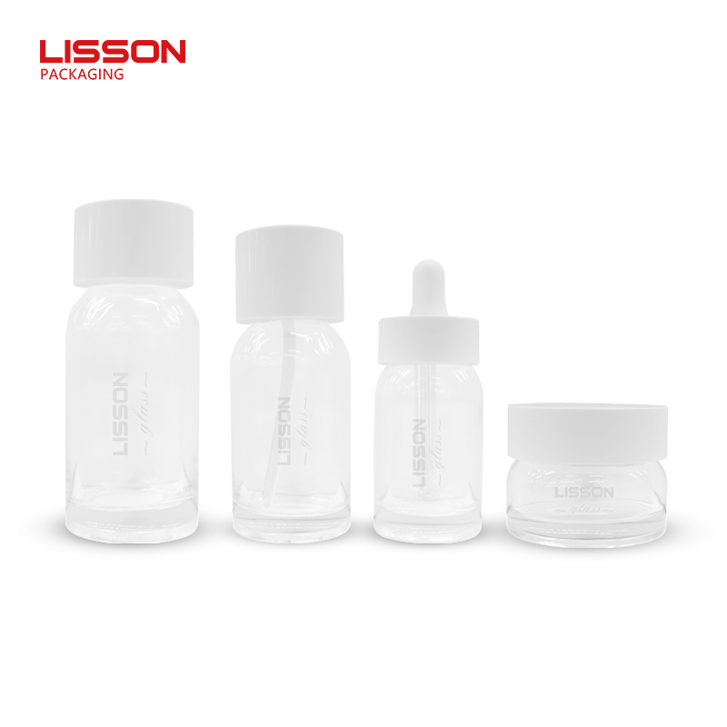 Custom-made Clear Dropper Glass Bottle and Jar Set