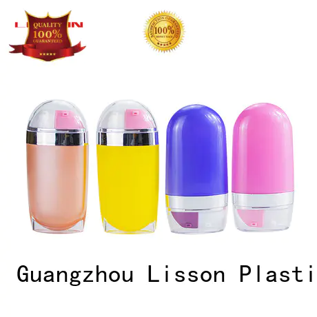 transparent airless pump bottles packaging oval for lotion