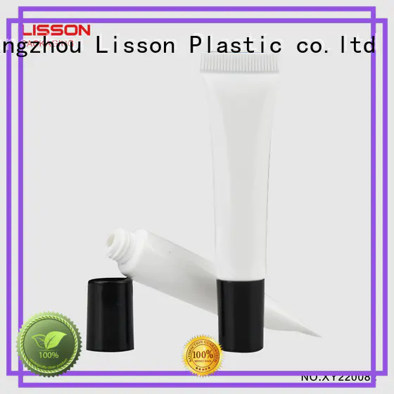 stripe top Lisson Brand plastic tubes with screw caps