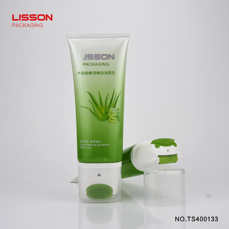 100g face wash packaging tube combination with clean and massage usage-3