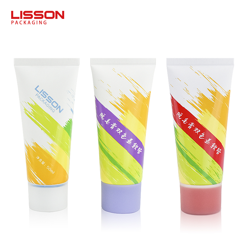 Empty Hair Removal Cream Double Color Cap Tube OEM With Good Price-LISSON