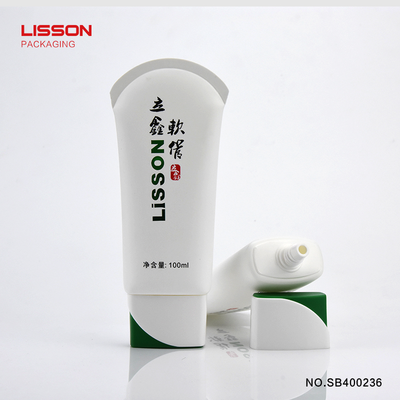 100ml wholesale oval plastic tube with double color screw cap for sunscreen and sun cream