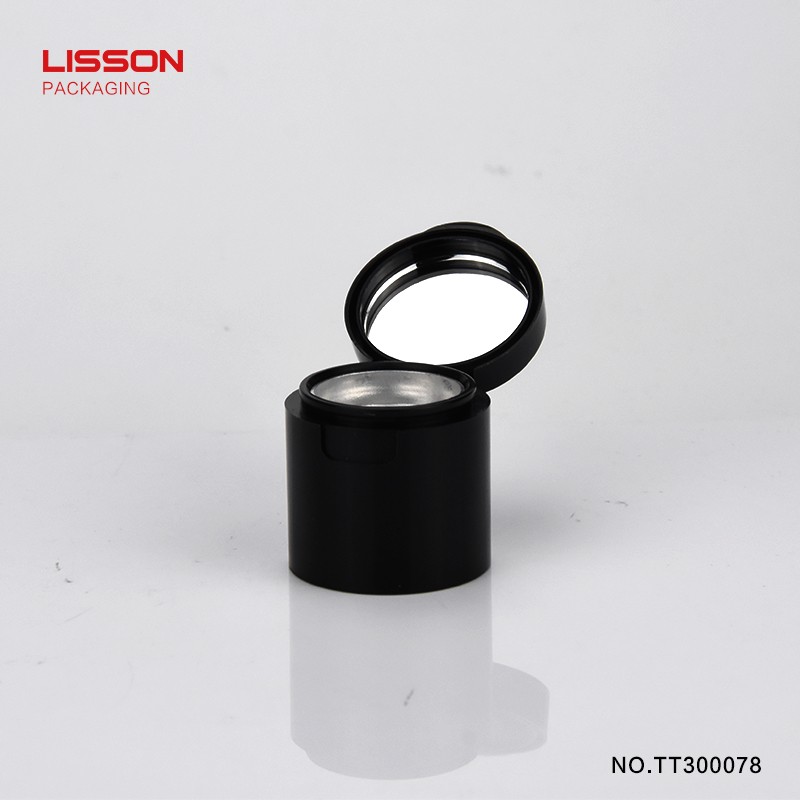 Lisson mirror cosmetic tube flip top cap for storage