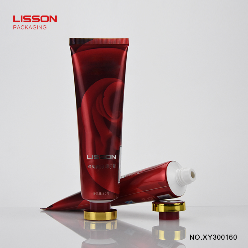 60g Round Rose Red Tube With Golden Screw Cap | Wholesale Lotion...